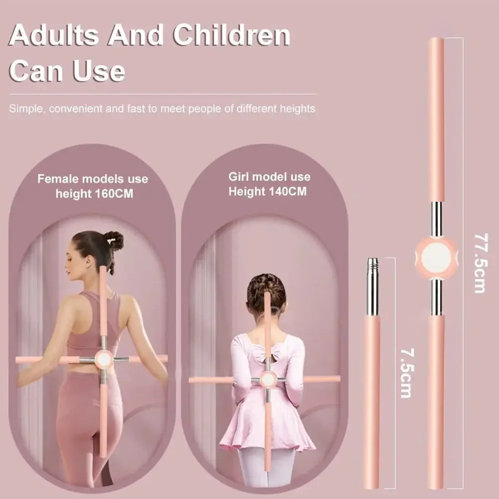 Standing Training Stick Adjustable Yoga Pole Stainless Steel Removable Back Posture Cross Open Back