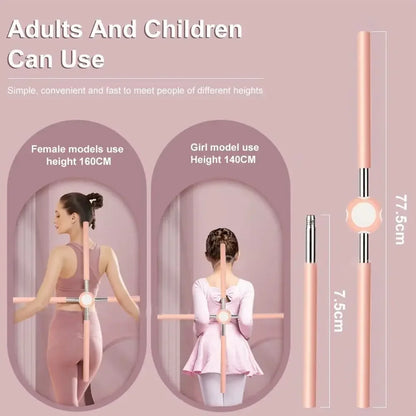 Standing Training Stick Adjustable Yoga Pole Stainless Steel Removable Back Posture Cross Open Back