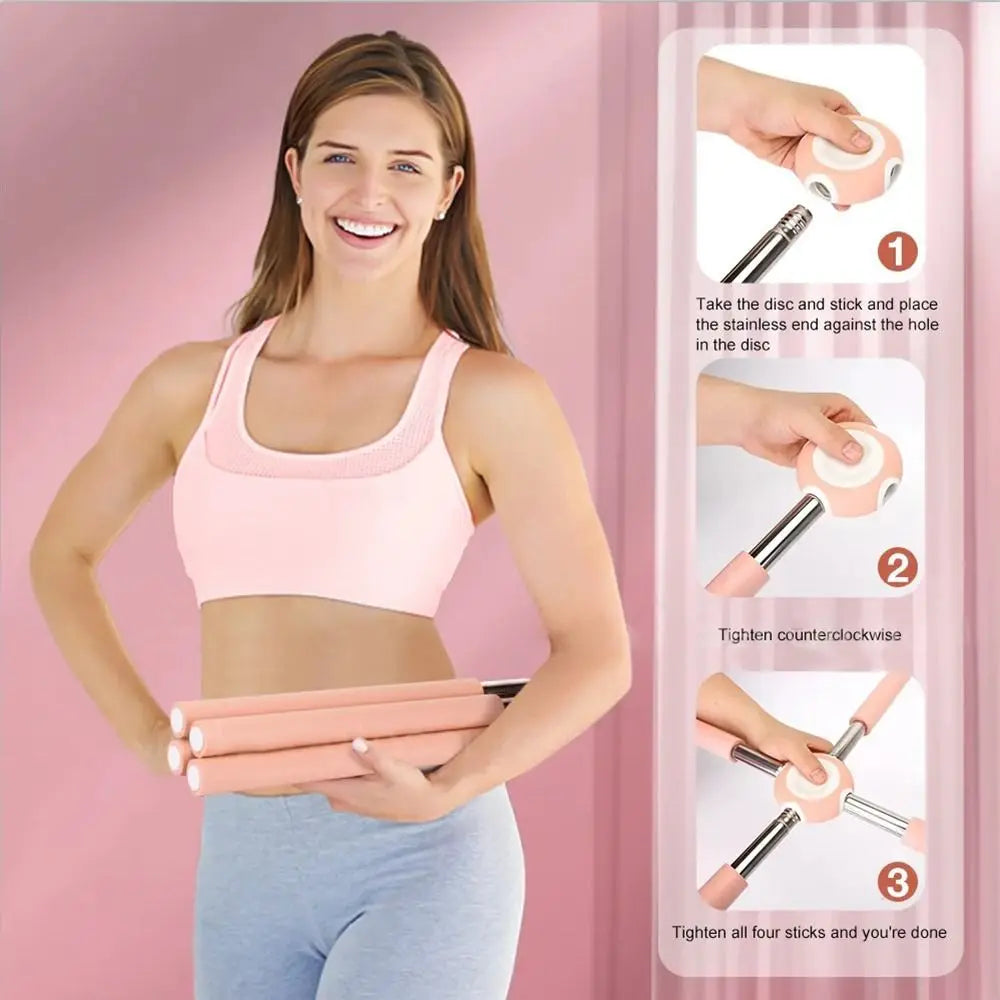 Standing Training Stick Adjustable Yoga Pole Stainless Steel Removable Back Posture Cross Open Back