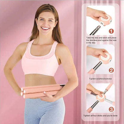 Standing Training Stick Adjustable Yoga Pole Stainless Steel Removable Back Posture Cross Open Back